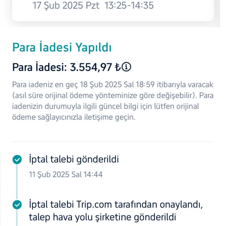 İptal Edilen Biletin İadesi Hala Ulaşmadı