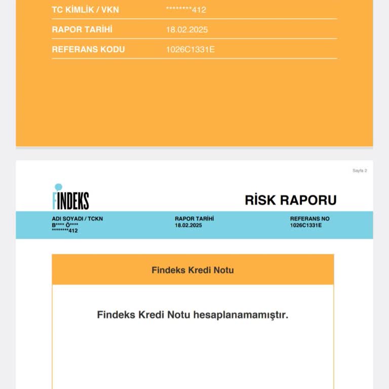 Findeks Kredi Notu Güncellenmiyor