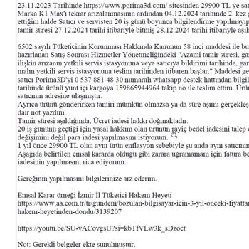 3D Yazıcı Alırken Garanti Sürecinde Mağduriyet