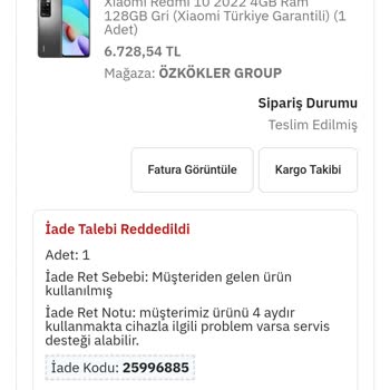 Epttavm'den Alınan Telefonun İade Süreci Sorunu