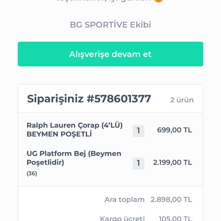 BG1 Sportive Ürün Teslimatı Yapılmıyor Ve İletişim Kurulamıyor
