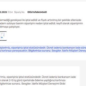 Sipariş İptali Ve Müşteri Hizmetleri Sorunu
