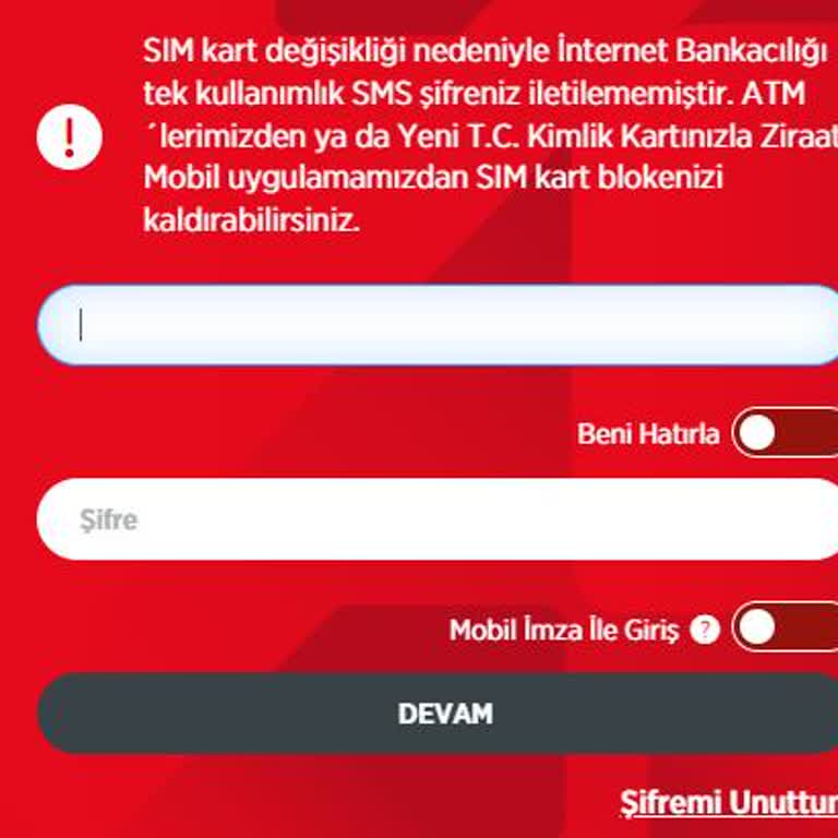 Sim Kart Blokesi Nedeniyle Online İşlemlere Erişim Sorunu