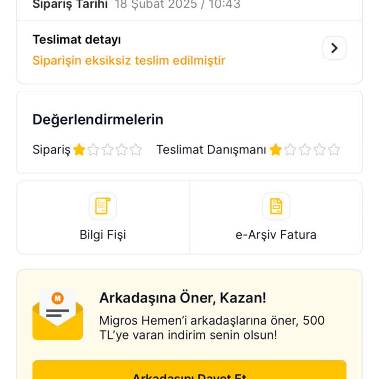 Eksik Ürün Ve Yetersiz Müşteri Hizmeti