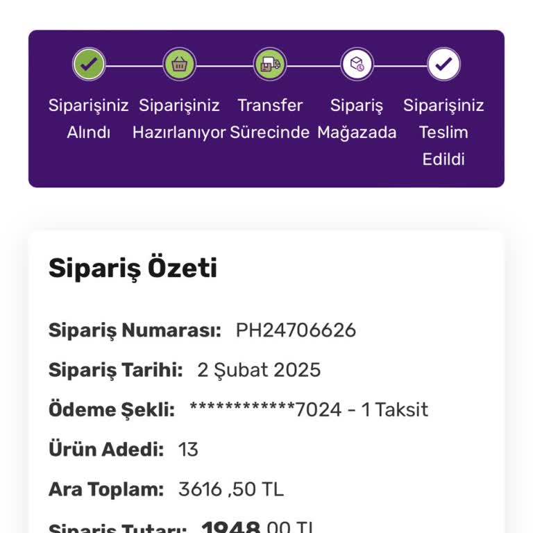 Yanlış Bilgilendirme Nedeniyle Teslim Edilemeyen Sipariş