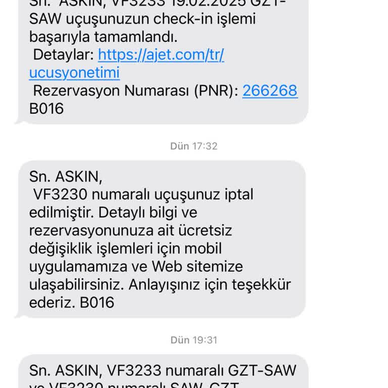 Yanlış İptal Mesajıyla Mağduriyet