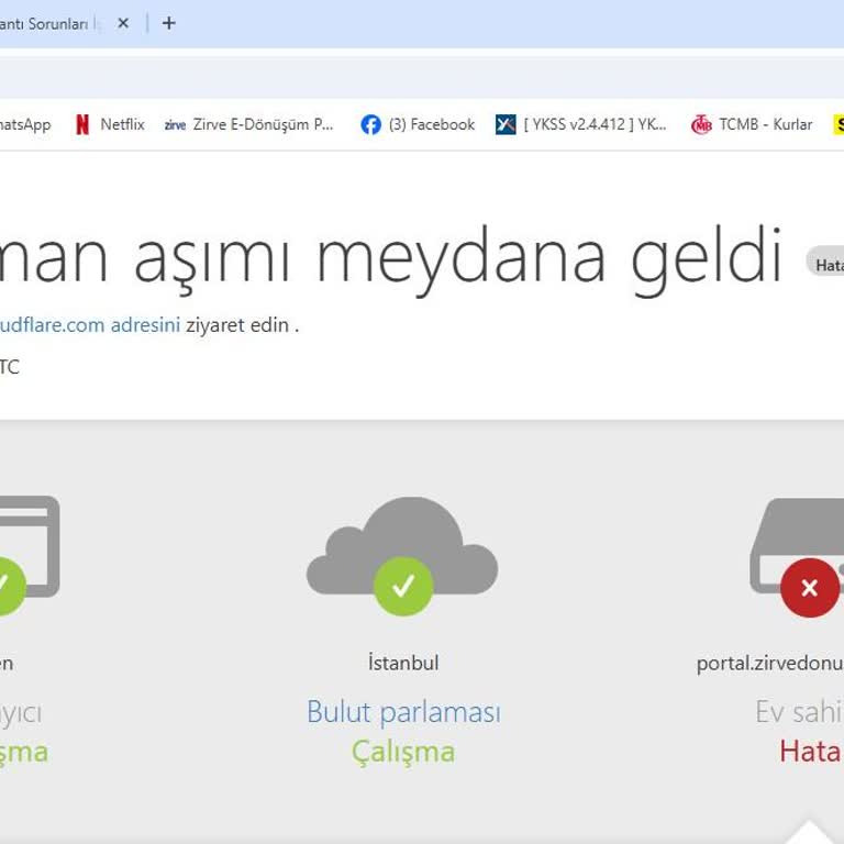 Zirve Portal Bağlantı Sorunları İş Akışımızı Aksatıyor