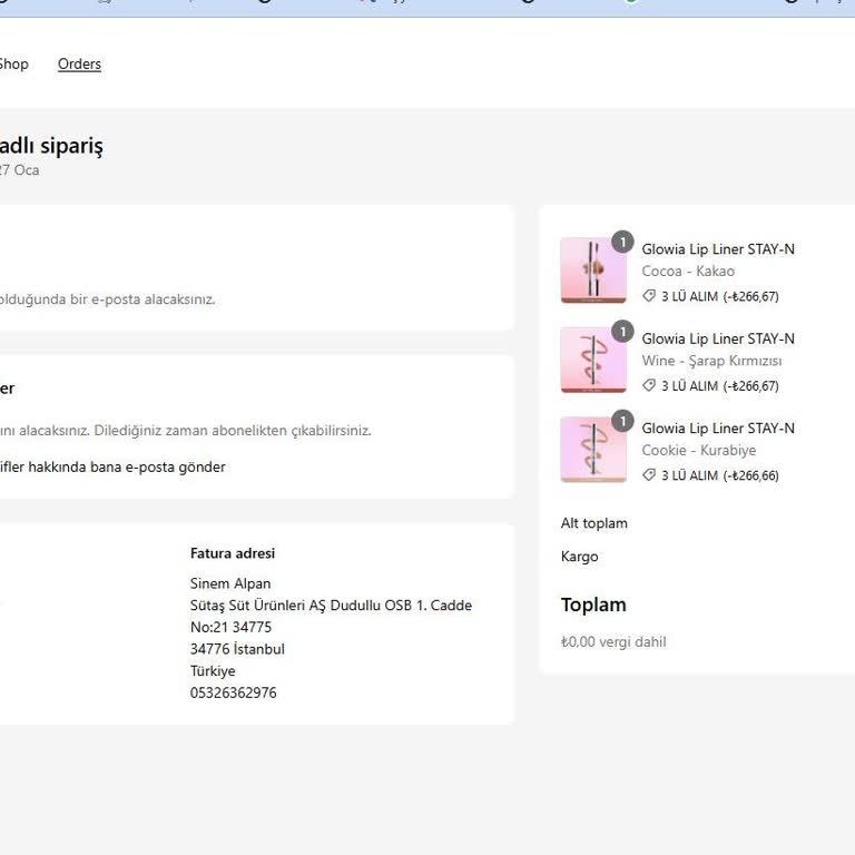 Glowia Sitesinde Alışveriş Mağduriyeti