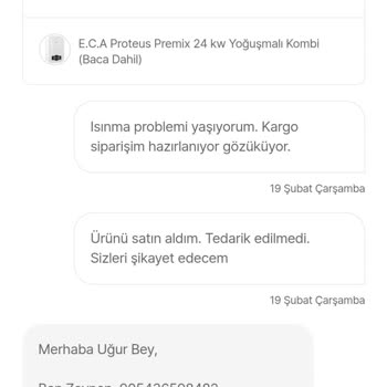 Hepsiburada'dan Kombi Siparişimde Mağduriyet