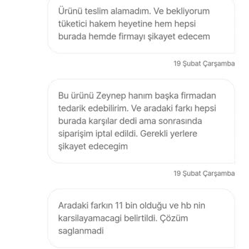 Hepsiburada'dan Kombi Siparişimde Mağduriyet