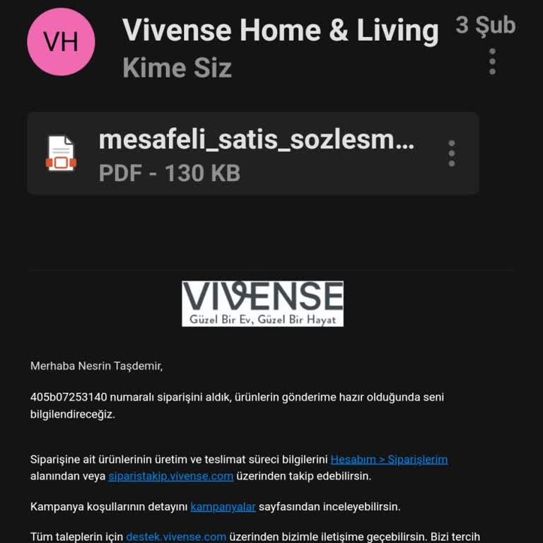 Vivense'den Geç Teslimat Sorunu
