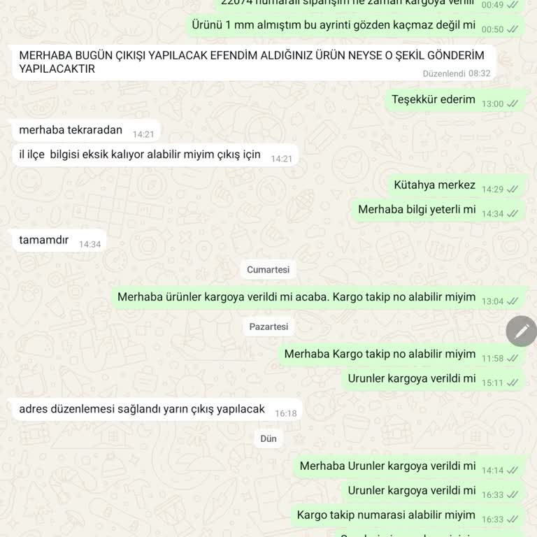 Sipariş Teslimatında Gecikme Ve İletişim Sorunu