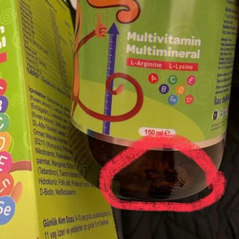 Kukuli Multivitamin Ürününde Anormal Tortu Sorunu