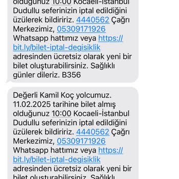 Kamil Koç'ta İptal Edilen Sefer Ve İade Sorunu