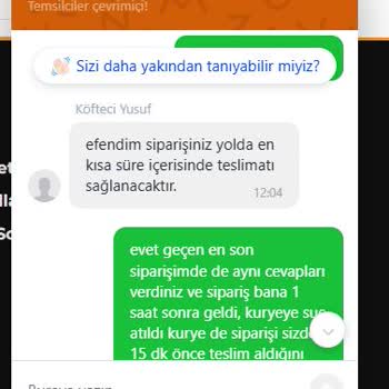 Köfteci Yusuf'un Teslimat Gecikmeleri Ve İletişim Sorunları