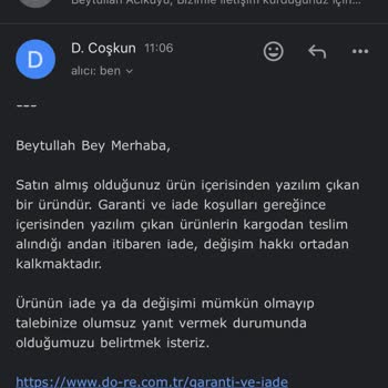 Doremusic İade Talebinin Haksız Reddedilmesi