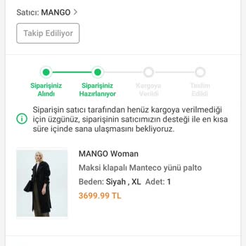 Trendyol'dan Aldığım Mango Kaban Hala Hazırlanıyor