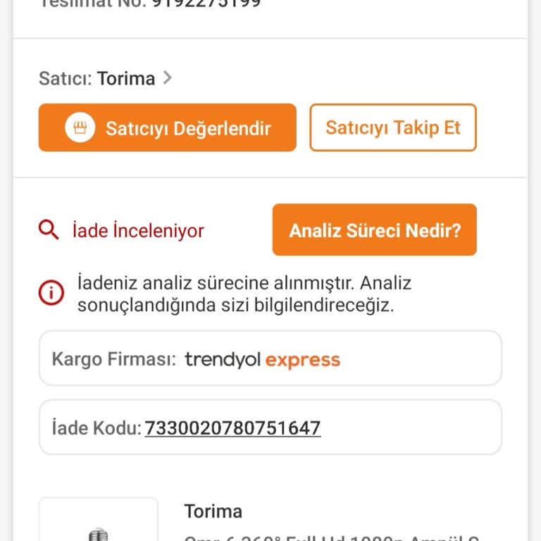 Torima Kamera Kurulum Ve İade Sorunları