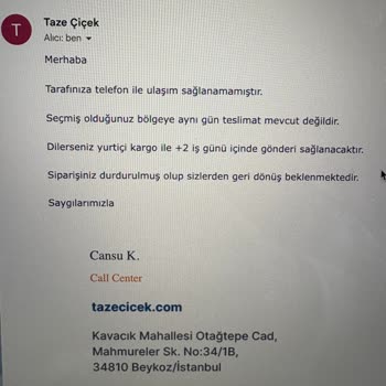 Çiçek Sepeti'nde Hayal Kırıklığı: Yanıltıcı Teslimat Ve Müşteri Hizmetleri Sorunu