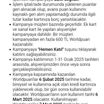 VakıfBank World Puanım Süre Dolmadan Geri Alındı