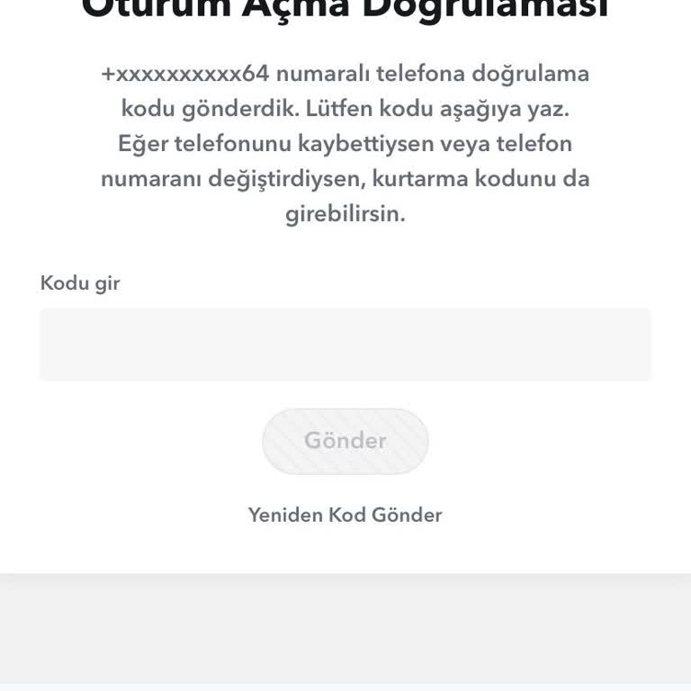 Snapchat Doğrulama Kodu Sorunu