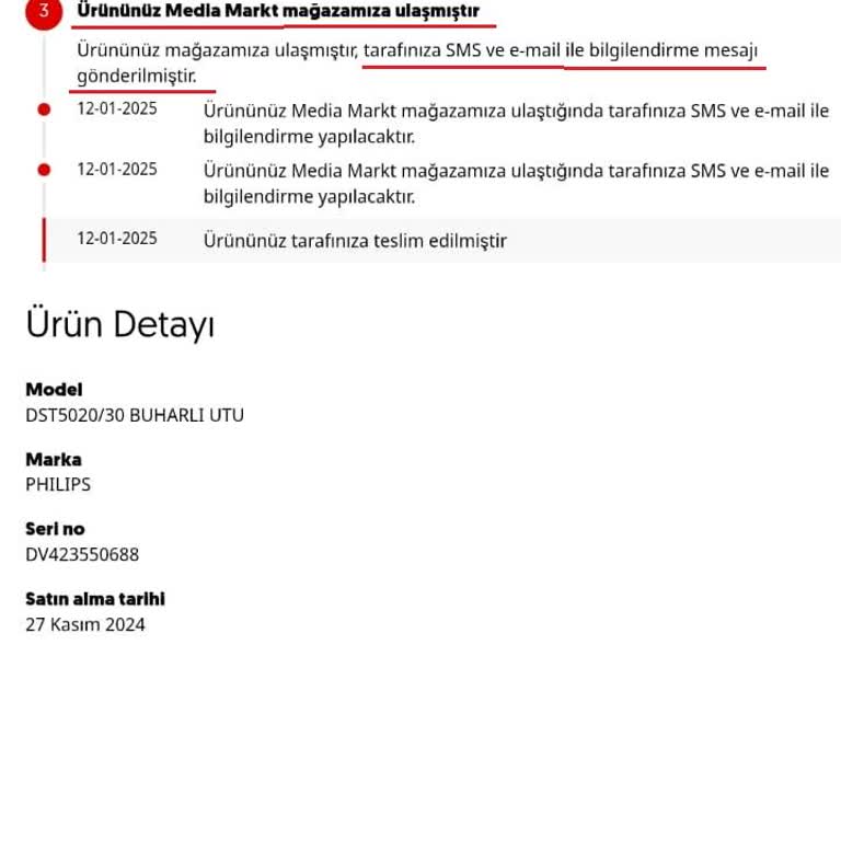 Media Markt'ta Kayıp Ütü Ve İletişim Sorunları