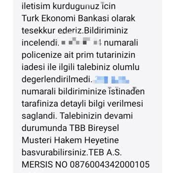 TEB Bankası'nda Kredi Sigortası İade Sorunu