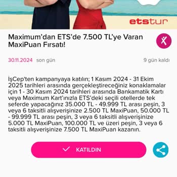 MaxiPuan Yüklenmedi: Etstur Ve İş Bankası Kampanya Sorunu