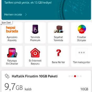 Vodafone Yanımda Uygulamasıyla Ek Paket Sorunu