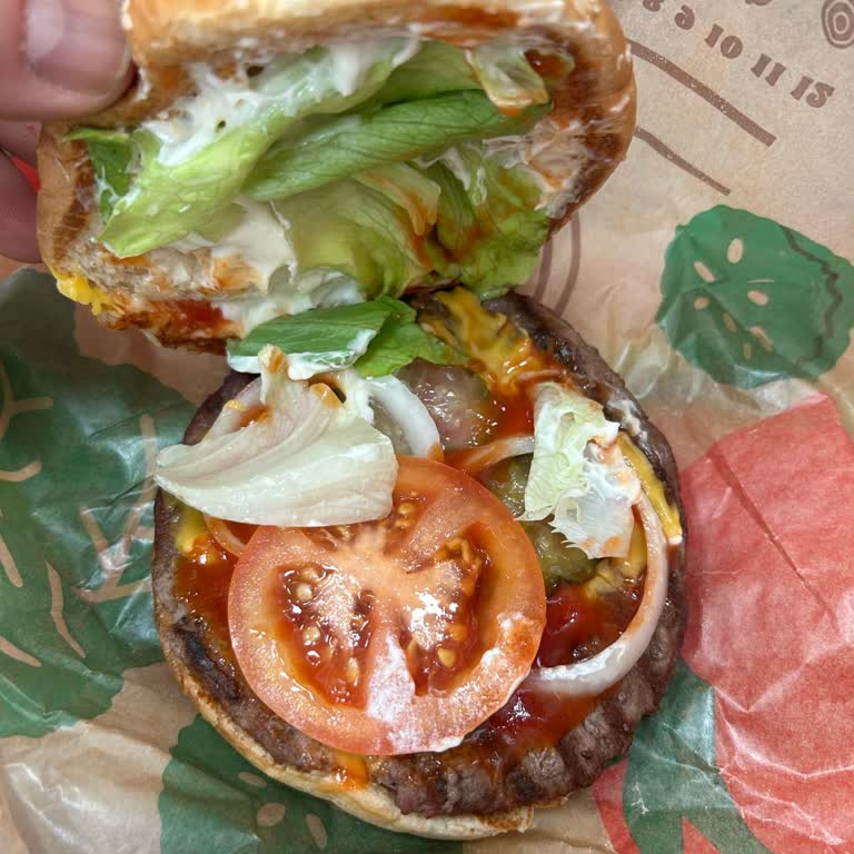 Burger King Whopper, ingredientes faltantes, experiencia mala