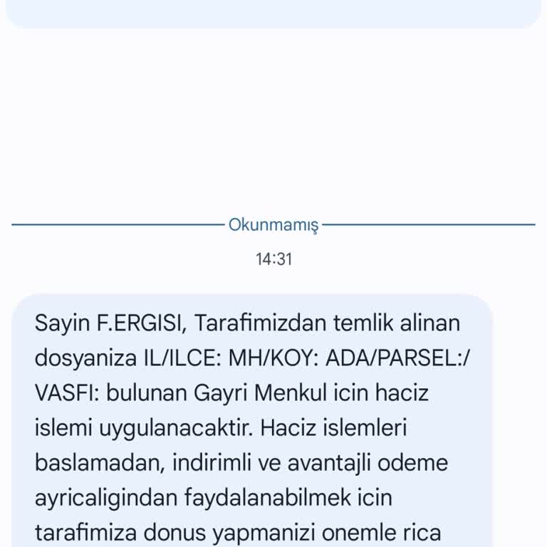 Yanlış İcra Mesajları Ve Bilinmeyen Numaralar