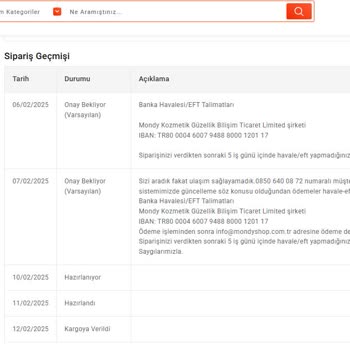 Eczahanemden.com: Ürün Gönderilmedi, İletişim Kurulamıyor!