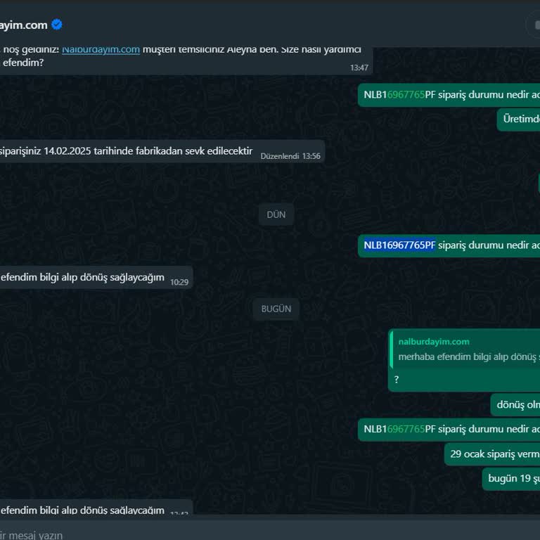 Nalburdayim.com'da Sipariş Sorunu Ve Müşteri Hizmetleri Deneyimi