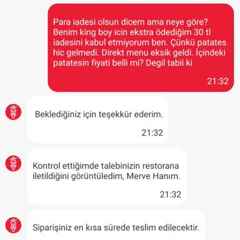 Burger King'de Eksik Sipariş Ve Yetersiz Destek