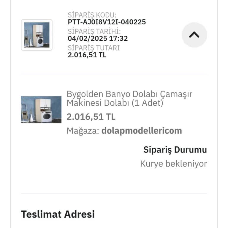 Çamaşır Makinesi Dolabının Teslimatında Büyük Gecikme