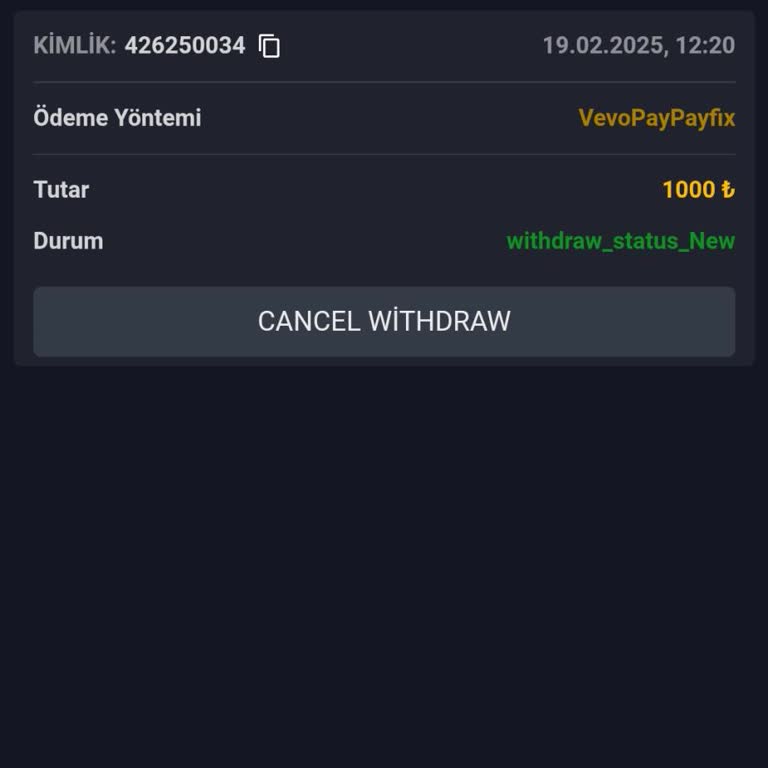Takvimbet Sitesinde Çekim Talebi Sorunu