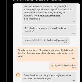 Yanlış Sipariş İptalinde Zorluk