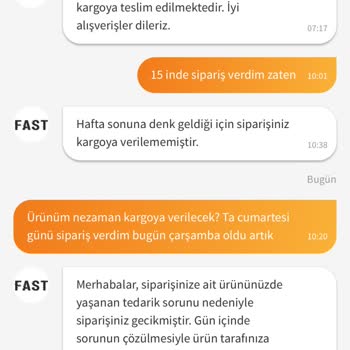 Geciken Kargo Ve İptal Edilen Siparişle Hayal Kırıklığı