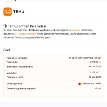 İade Edilmeyen Para: Temu İle Yaşanan Sorun