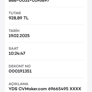 Kullanmadığım YDS CV Maker İçin Üyelik Ücreti Kesiliyor