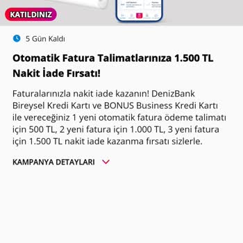 Denizbank Fatura Kampanyasında Geciken Nakit İade Sorunu
