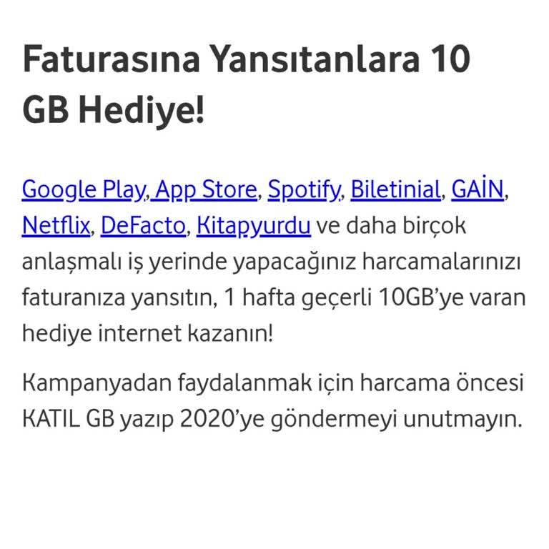 Vodafone Hediye İnternet Kampanyasında Yaşanan Sorun