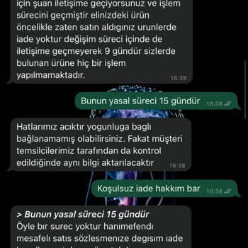 Yanlış Beden Ve Kötü Müşteri Hizmeti Deneyimi