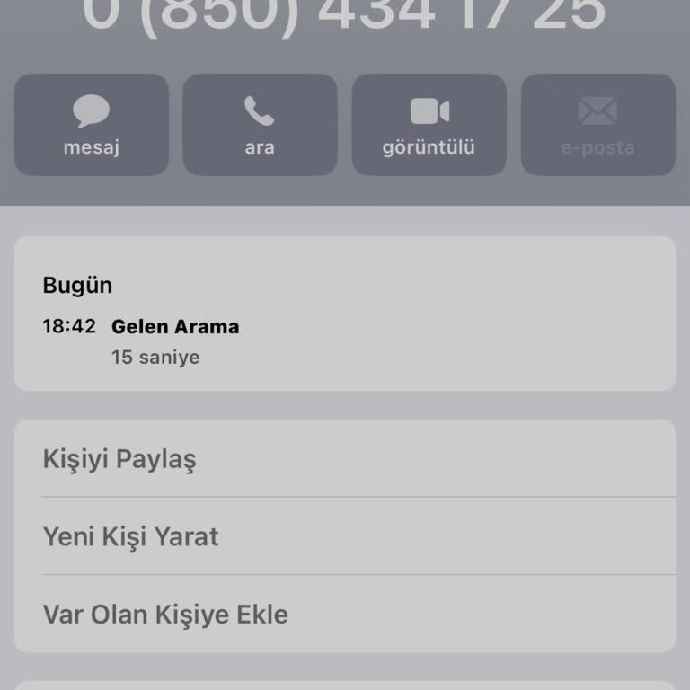 08504341725 Bilgim Dışında Gelen Şüpheli Telefon Araması!