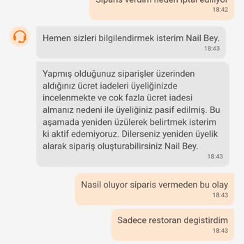 Trendyol Yemek'te Haksız Hesap Kapatma