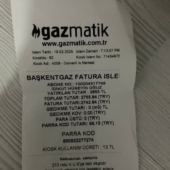 Gazmatik İşleminde Para İadesi Sorunu