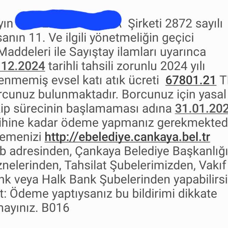 Çankaya Belediyesi'nden Yanlış Hesaplanan Katı Atık Bedeli Şoku