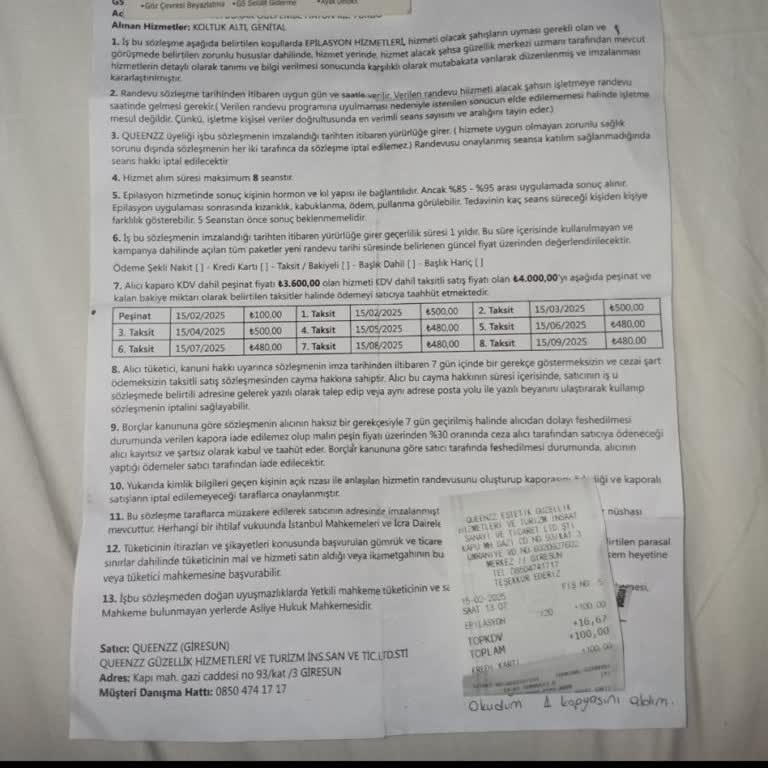 Queenzz Güzellik Merkezi'nde İptal Edilemeyen Sözleşme Sorunu