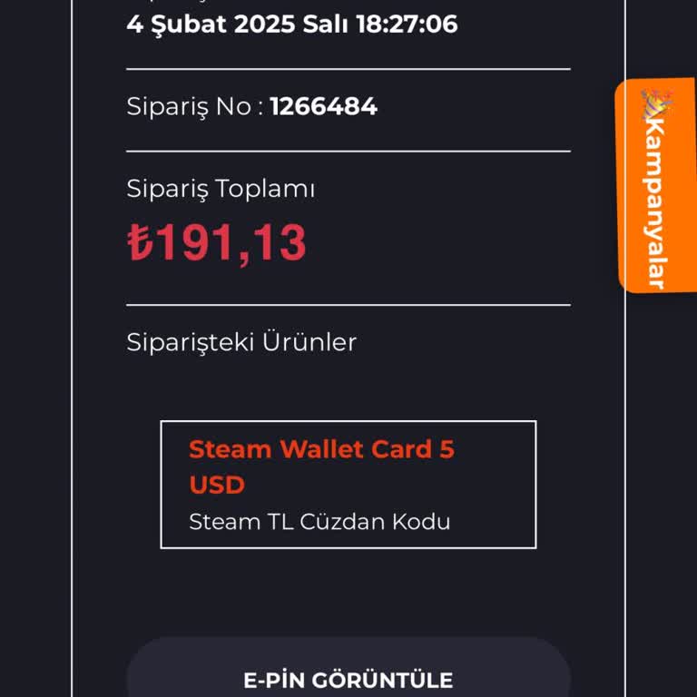 Yanlış Alınan Steam Cüzdan Kodu İadesi