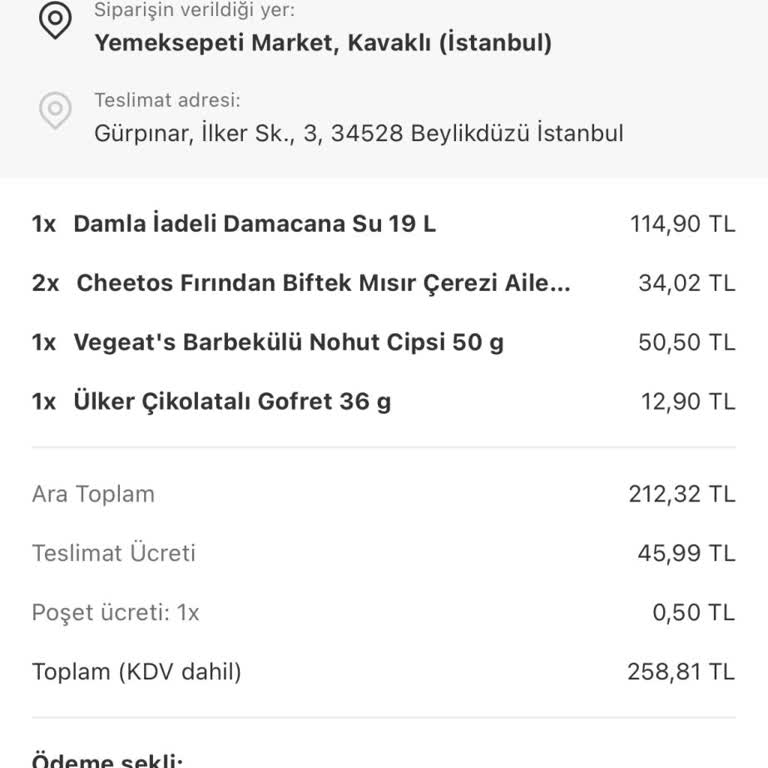 Siparişimdeki Eksik Su Ve Kötü Hizmet Deneyimi